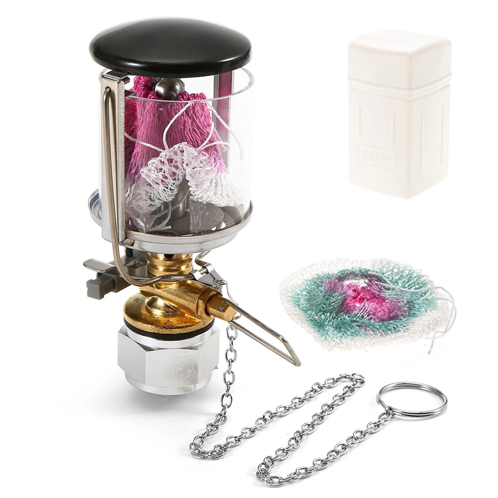 Propane Lantern Single Mantle Gas Lamp Portable Hanging Tent Lamp with 2 Lantern Mantles P935255