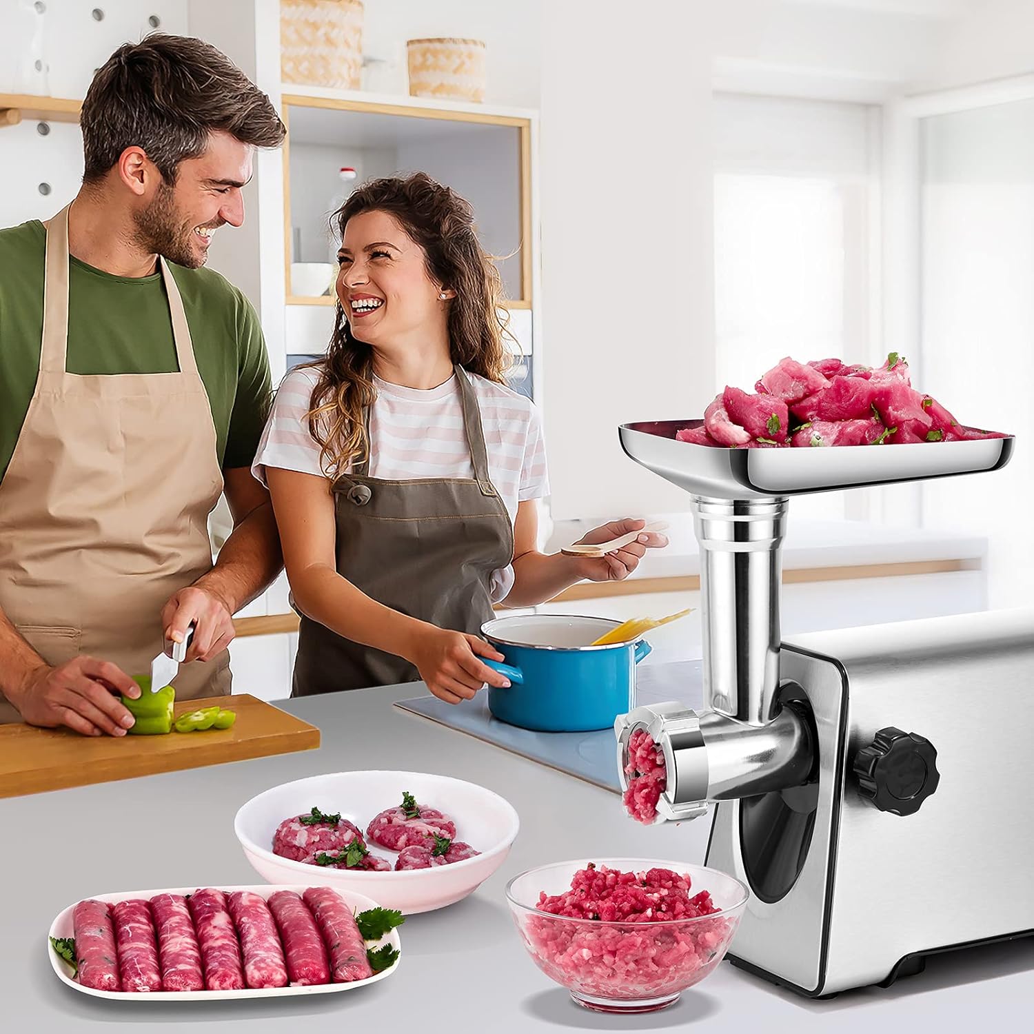 350W Electric Meat Grinder with 4 Sizes Plates F382