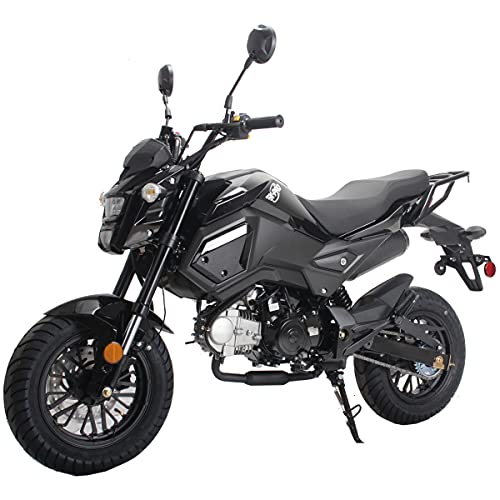 125cc Gas Motorcycle Dirt Bike Street Bike Black G740086