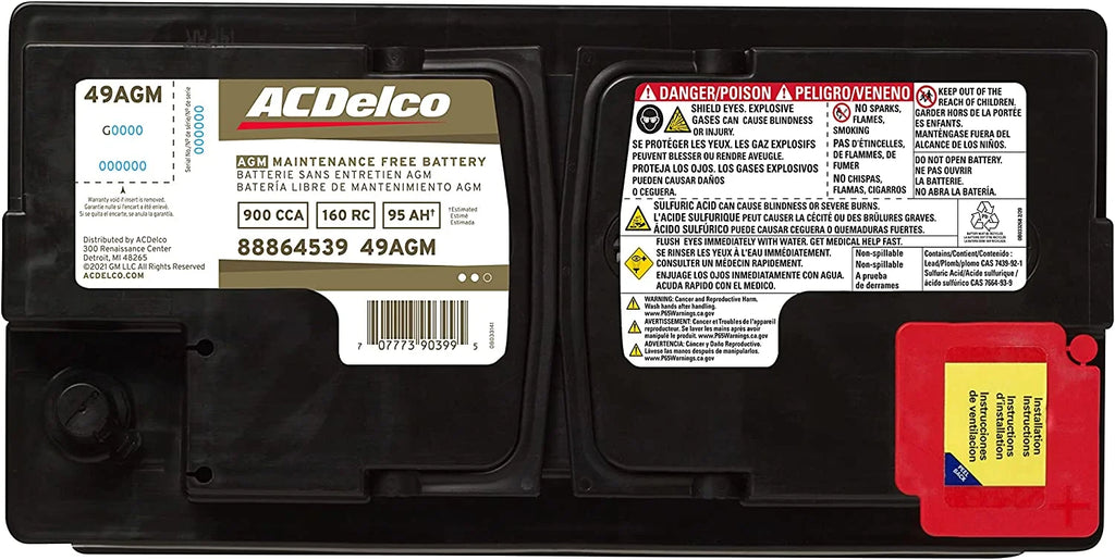 AGM Automotive BCI Group 49 Battery 12 Volts Q504825