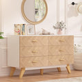 Rustic Brown Wooden 6 Drawer Dresser N270152