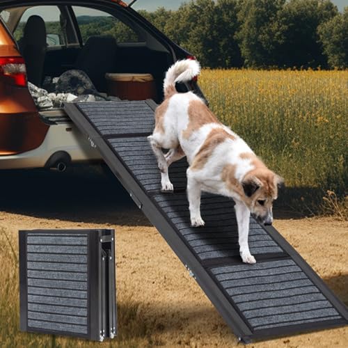67” Foldable Dog Ramp with Non-Slip Rug Surface F71887