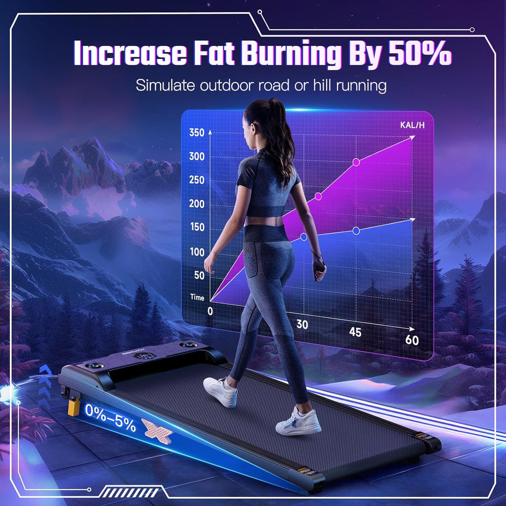 Under Desk Treadmill with Incline, Portable Walking Treadmill with Remote Control O172