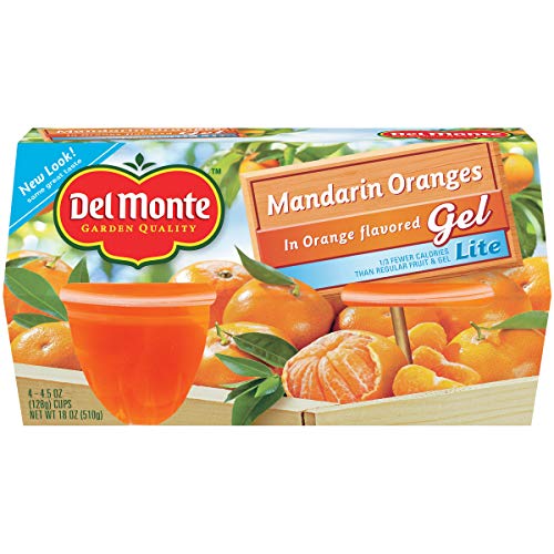 Mandarin Oranges in Lite Orange Flavored Gel Plastic Fruit Cups, 4.4-Ounce Cups (Pack of 2) C688