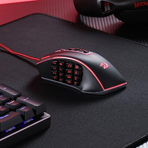 Optical Wired Ergonomic Gaming Mouse with 12 Side Buttons, 12,400 DPI W86171