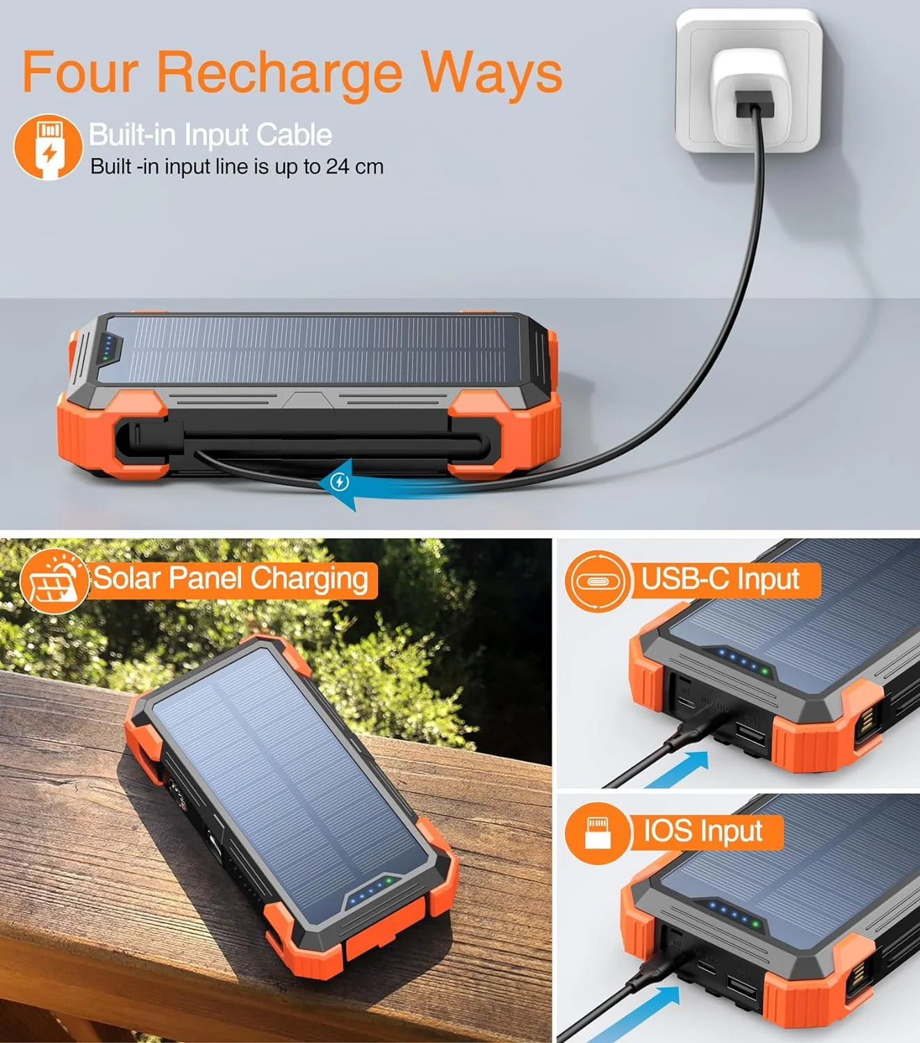 42800mAh Solar Charger Power Bank Portable Battery Pack F880921