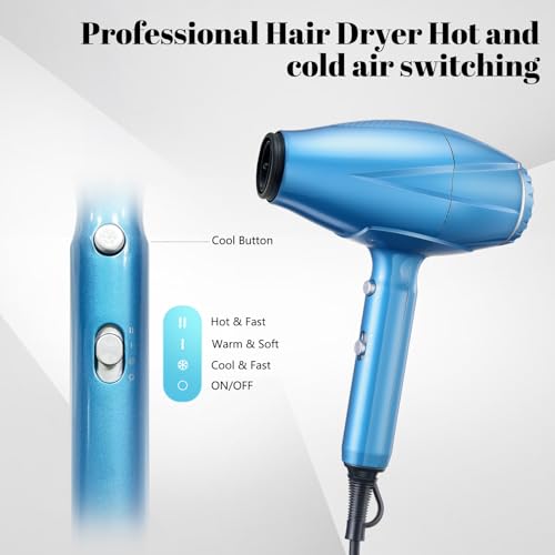Black Hair Dryer with Diffuser and Concentrator Nozzle P3126