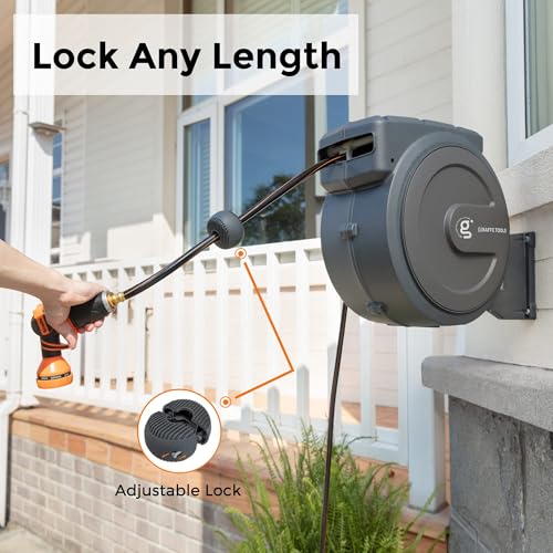 Heavy Duty Retractable Garden Hose Reel 1/2'' 78ft Wall Mounted G59500