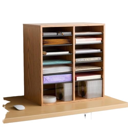 Wooden Paper and Mail Organizer with Adjustable Shelves Q548