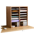 Wooden Paper and Mail Organizer with Adjustable Shelves Q548