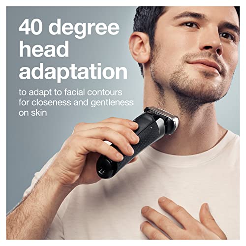 Electric Foil Shaver with Precision Beard Trimmer, Cleaning & Charging SmartCare Center, Galvano Silver K72182