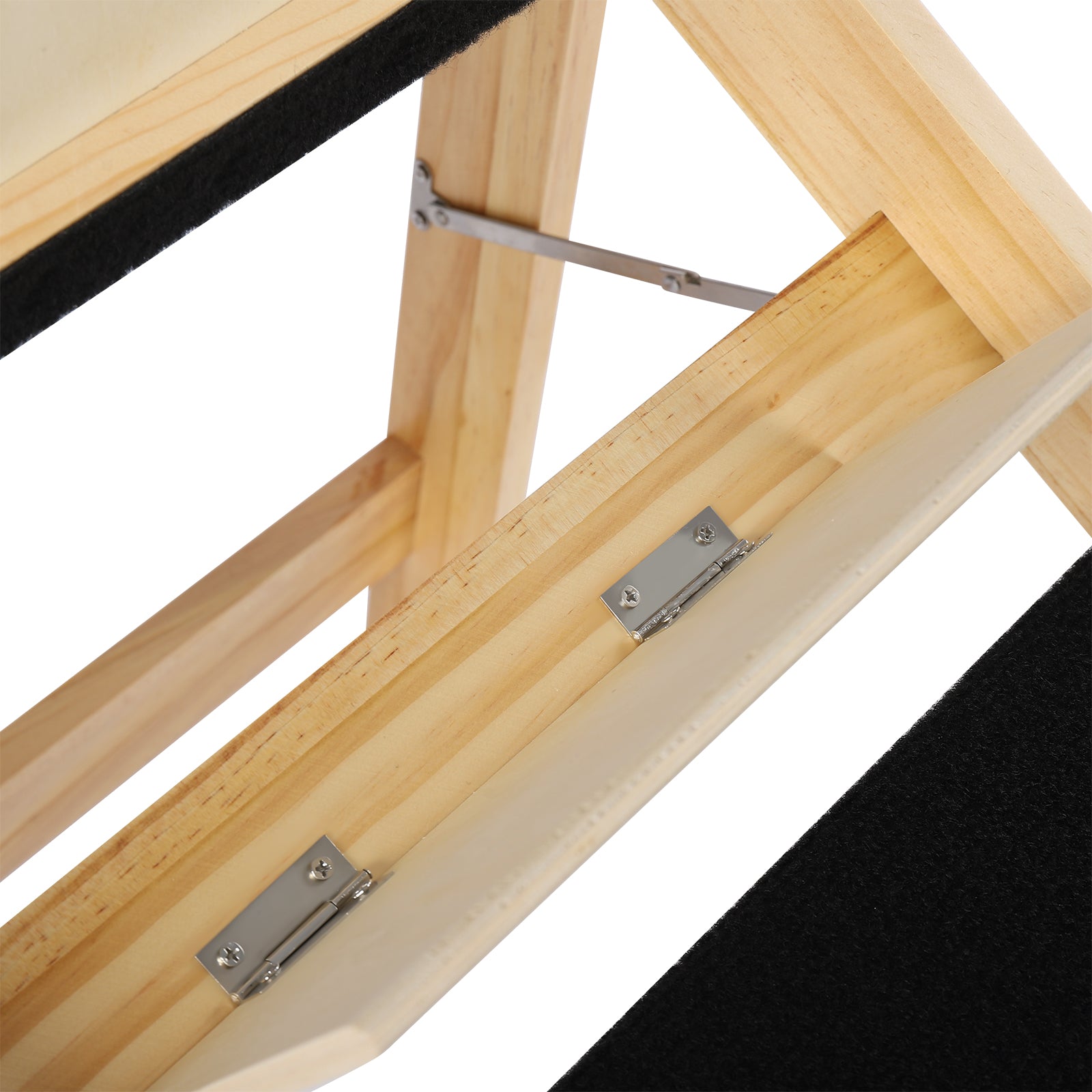 Pet Stairs Foldable Pine Wood Natural Black V68854