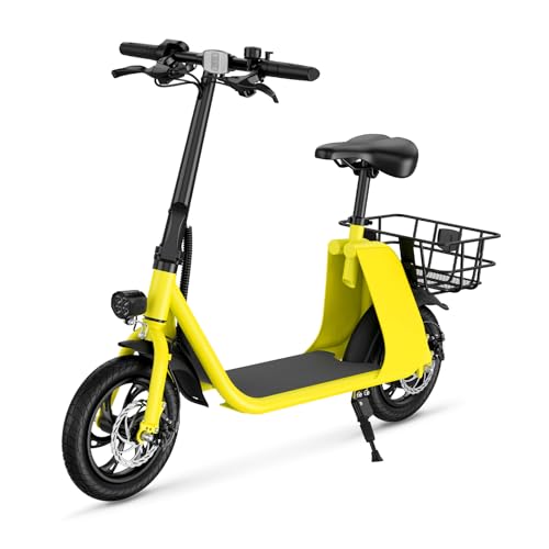 450W 36V Foldable Electric Scooter with Seat, 15.5MPH, 20 Miles Range, 265LB Max Load L42065