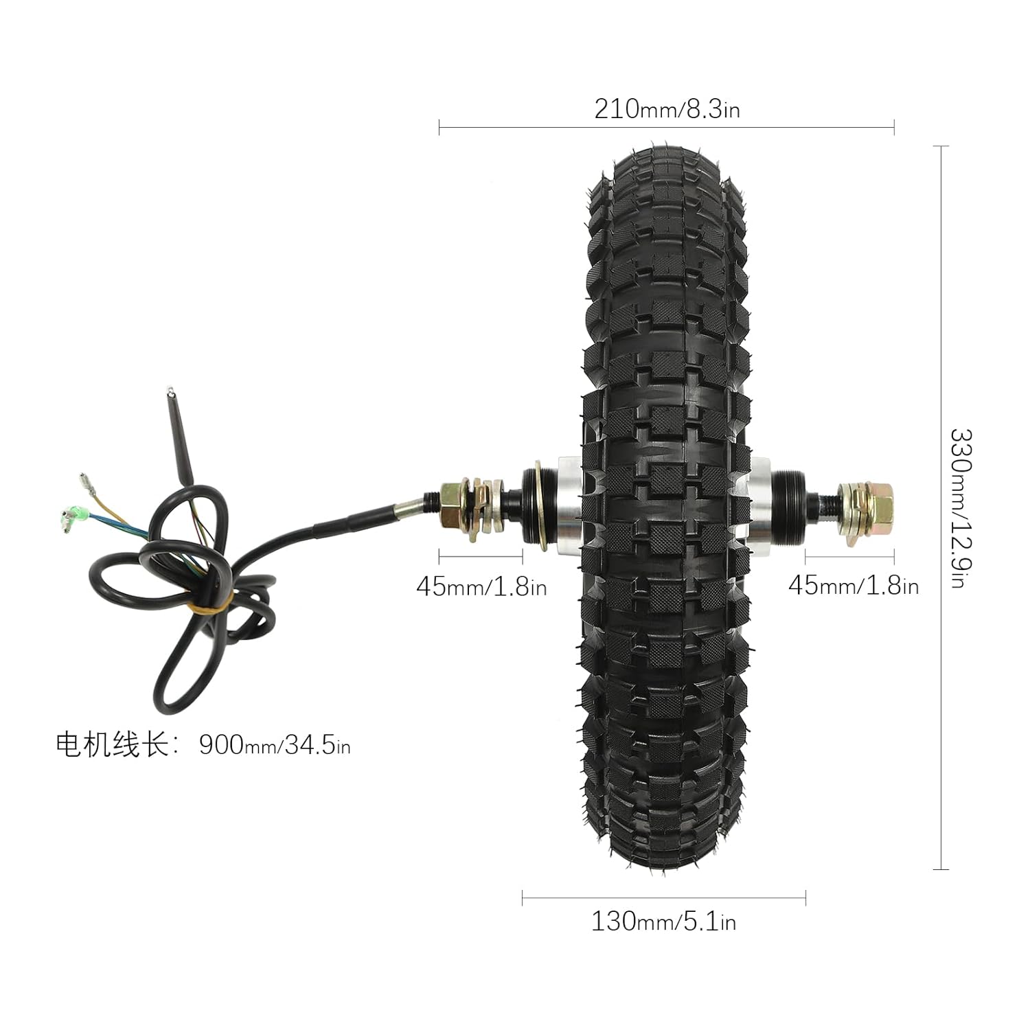 12'' 24V 350W Brushless Gearless Hub Motor Conversion Kit G526123