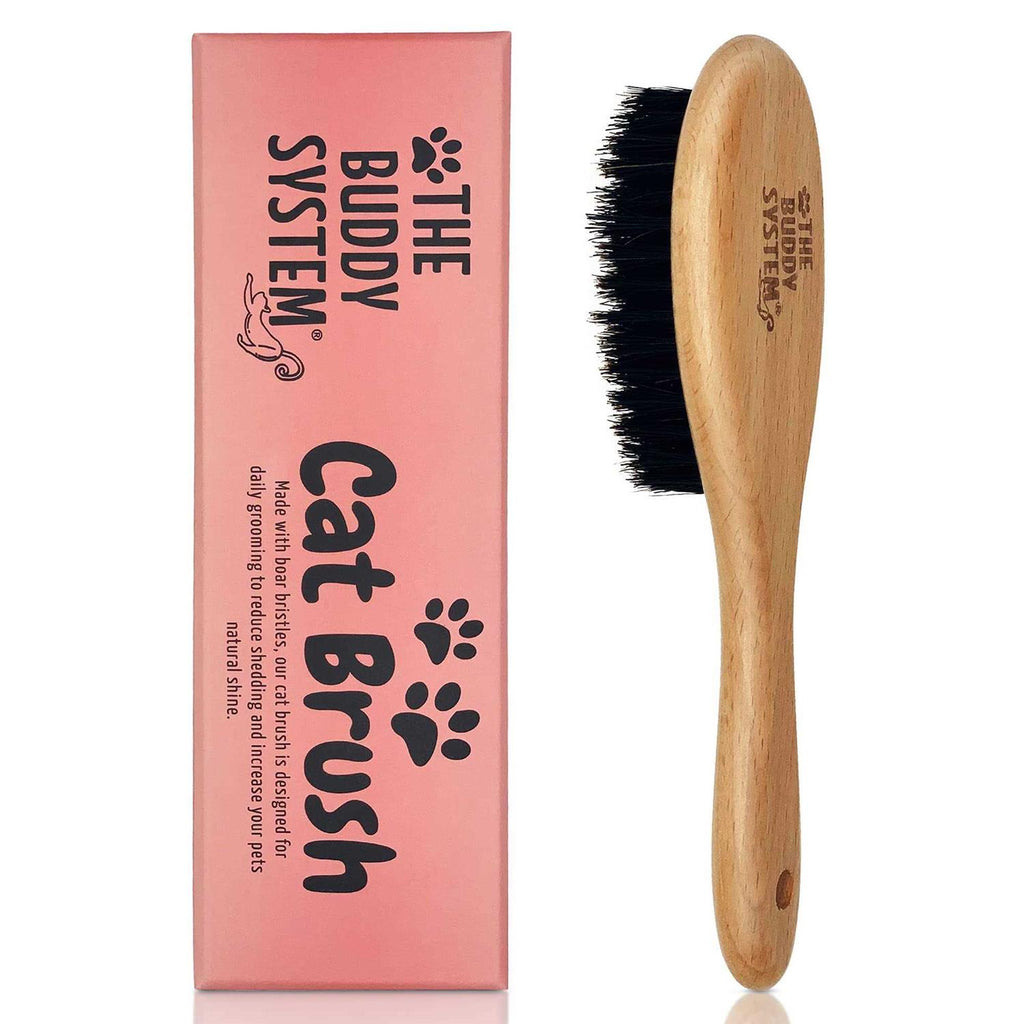 Cat Brush with Boar Bristle and Wooden Handle B945