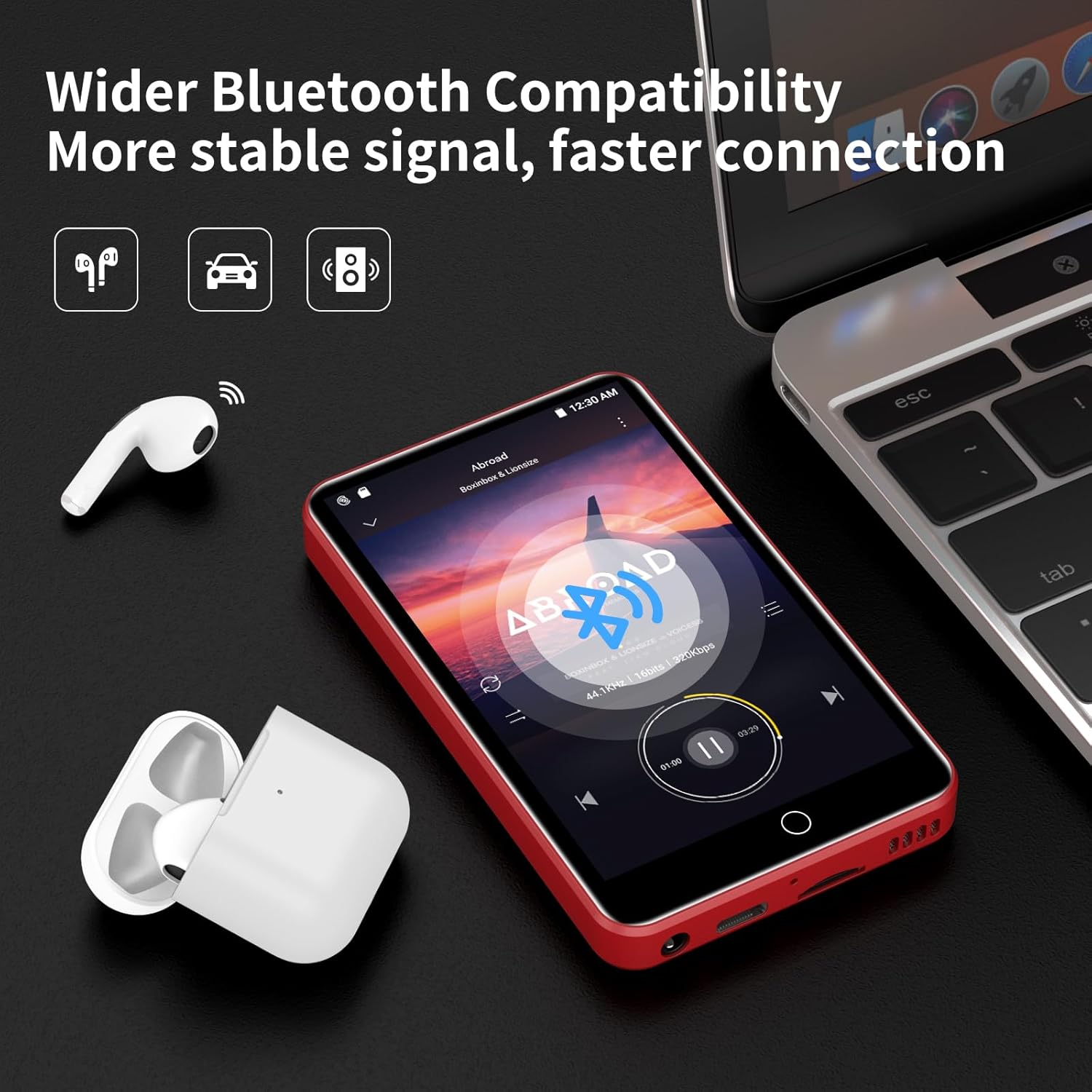 80GB MP3 Player with Bluetooth and WiFi, 4.0" Touchscreen L467337