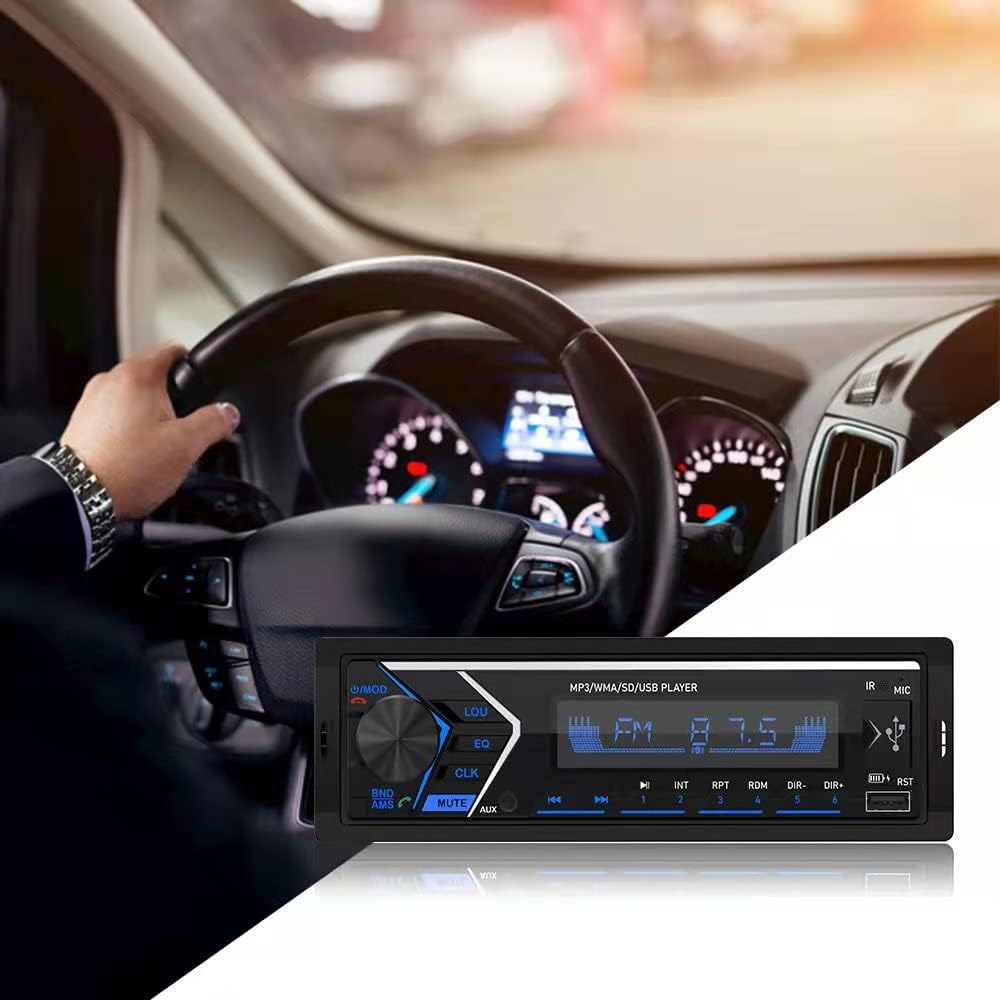 Single Din Bluetooth Car Stereo with USB SD Card AUX Remote Control K806