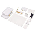 14 Pcs White Leather Desk Organizer Set R4370