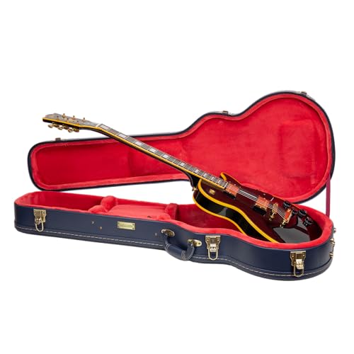 Carved Smoke Blue Wooden Hardshell Guitar Case R894