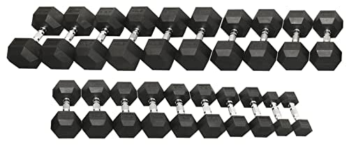 Rubber Coated Hex Dumbbell Weight Set G808125