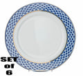 Bone China Cobalt Blue 24K Gold Net Dessert Plates 7.5" Round V329433