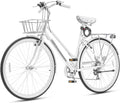 700C 7 Speed Step Through Hybrid Bike with Basket & Rack R336