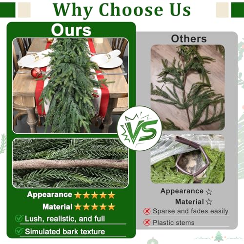 12Ft (2 * 6ft) Artificial Pine Garland, 2 Pcs V51193