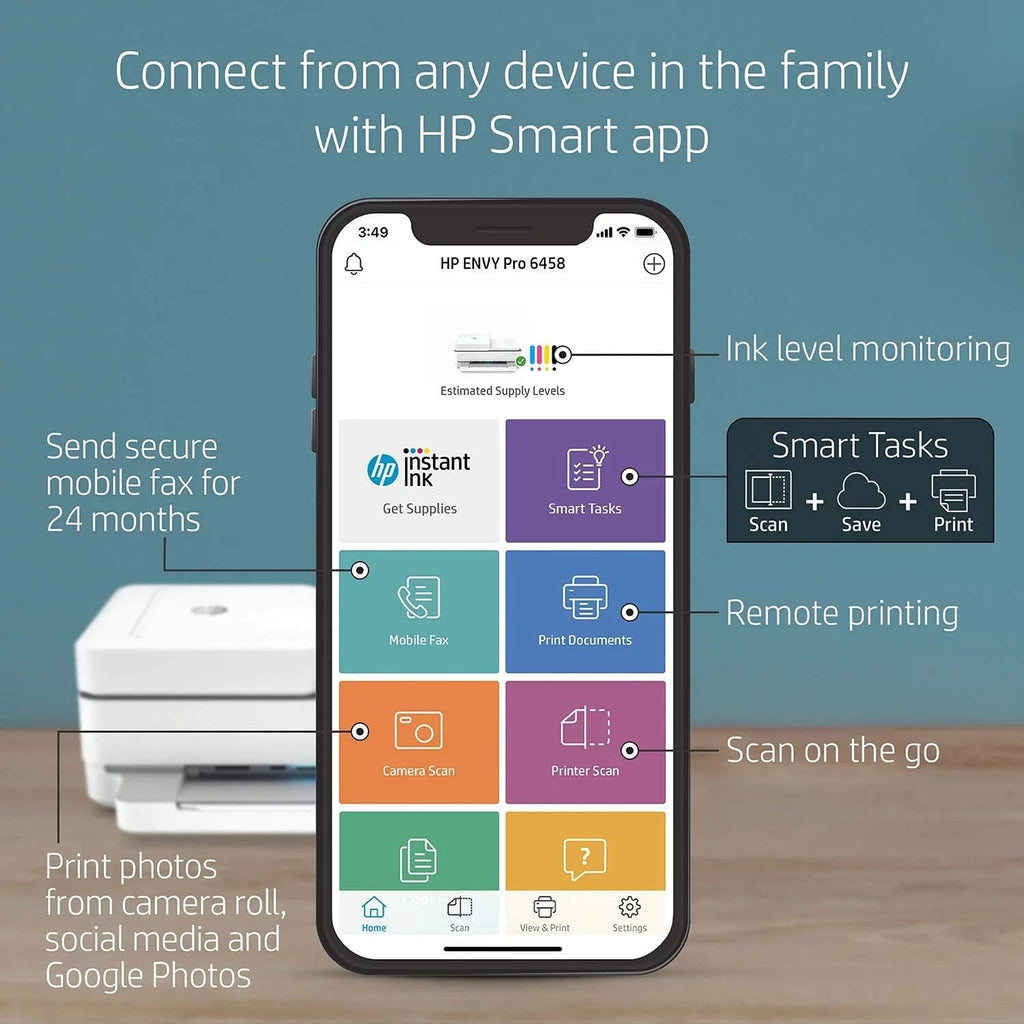 Wireless All-in-One Printer with Scanning, Copying, Fax, Double-Sided Printing O881935