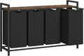 Rustic Brown and Black Laundry Hamper with 4 Removable Bags Q220488