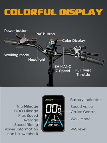 20.8Ah Removable Battery 750W Motor 7 Speed 20 x 4.0 Fat Tire Electric Bike S6354
