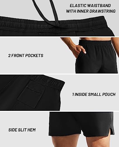 Men's 5 Inch Running Athletic Shorts with Pockets Quick Dry Lightweight Elastic Waist P1713