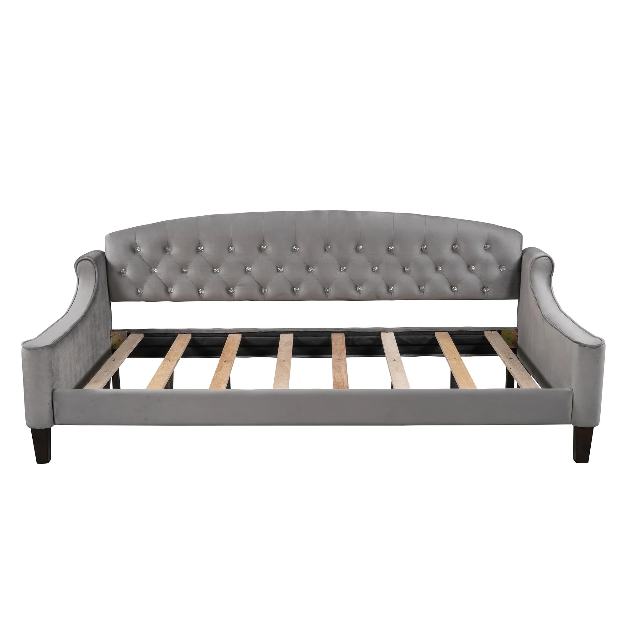 Twin Size Tufted Button Daybed Gray I3615