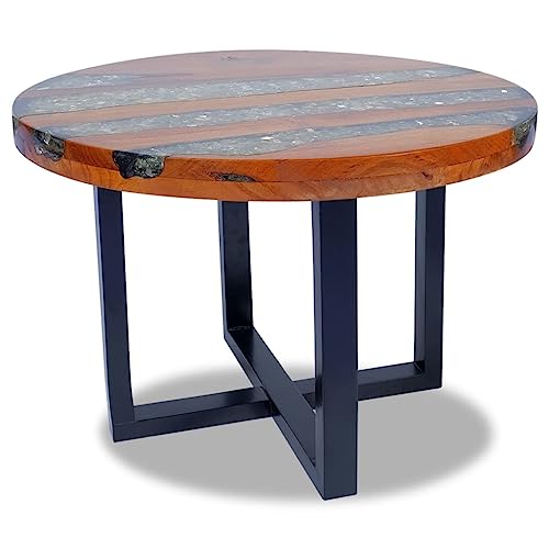 Teak Resin Round Coffee Table 23.6" Z633