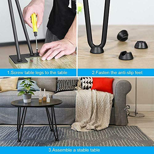 Black 2-Rod Metal Table Legs S344