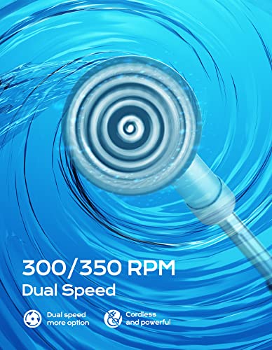 Cordless Electric Spin Scrubber with 2 Adjustable Speeds and 4 Replaceable Heads R916928