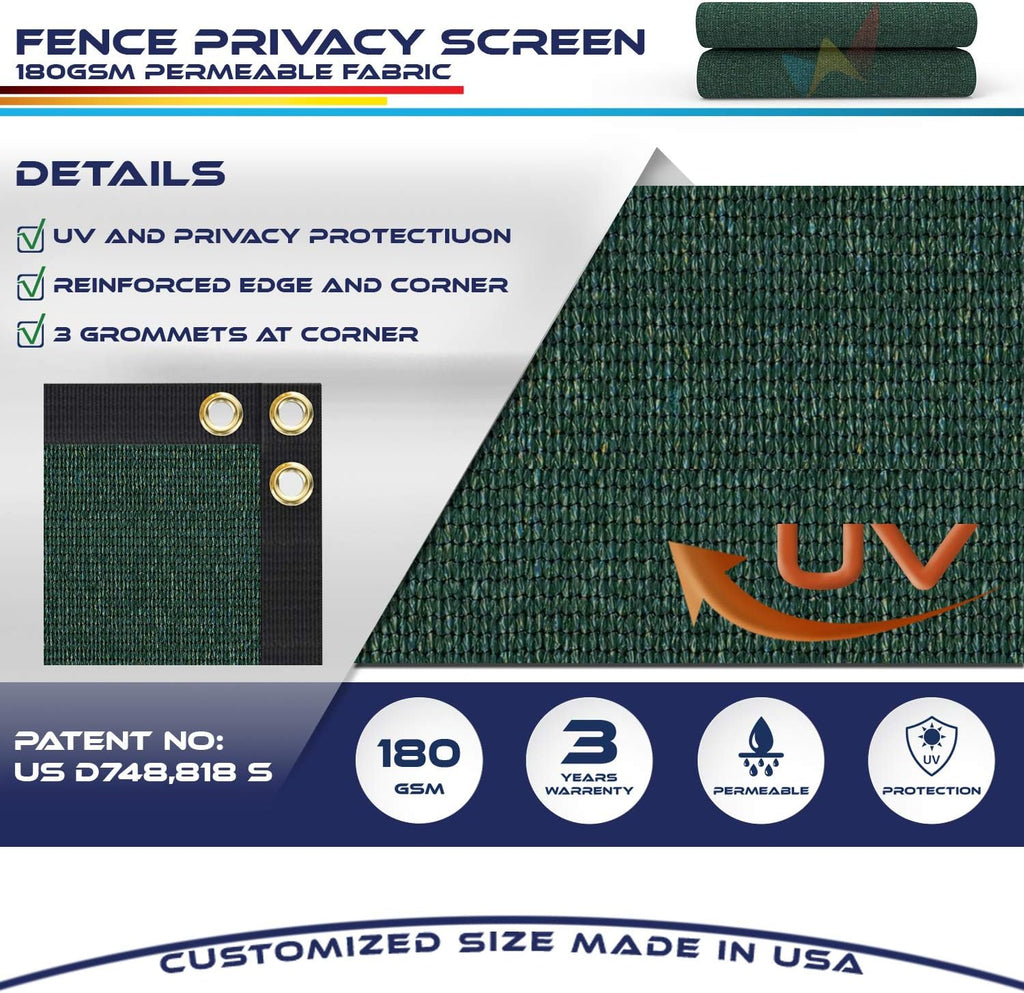15' x 27' Green Heavy Duty Fence Privacy Screen Mesh Fabric O9679