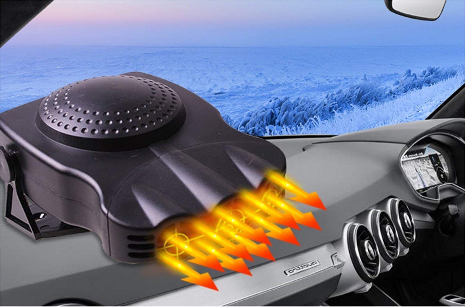 Black 12V 150W Car Heater Cooling Fan Defroster G8750