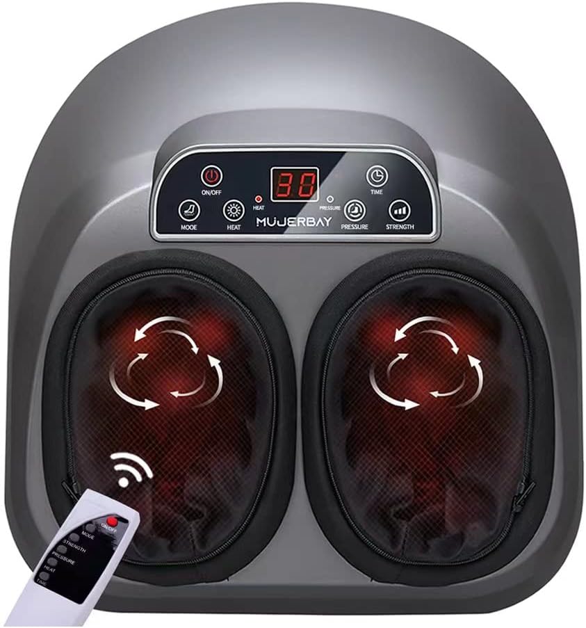 Foot Massager with Remote Control, Shiatsu with Heat, Air Compression J73025