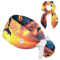 Cotton Scrub Caps with Buttons and Sweatband Y38159