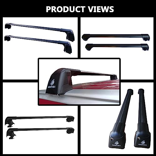 Black Lockable Roof Rack Crossbars M508