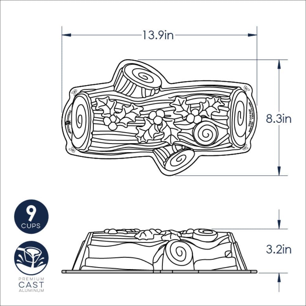 Silver Yule Log Pan H211