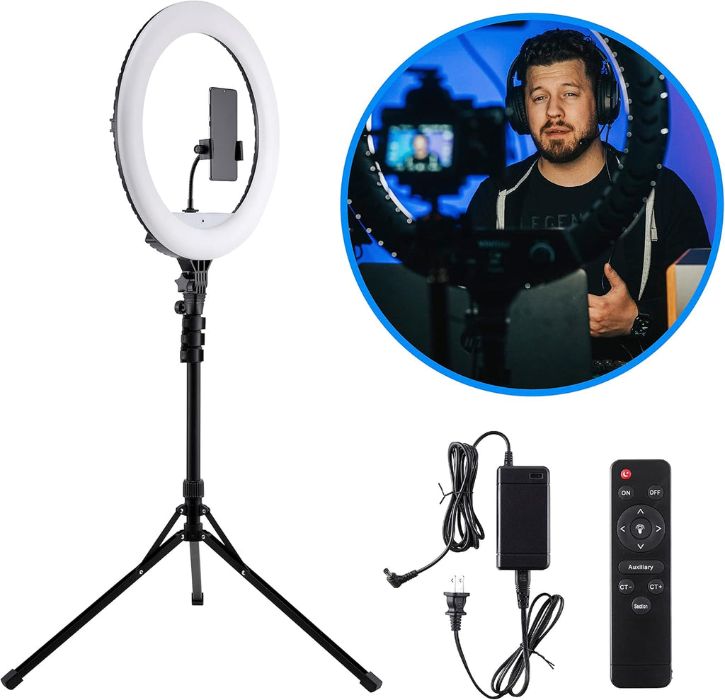18 Inch LED Ring Light with Stand and Wireless Remote V750856