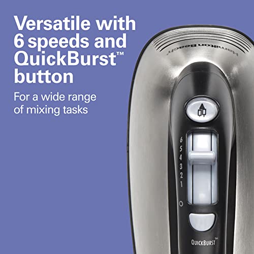 6-Speed Electric Hand Mixer with Storage Case, Brushed Stainless X947