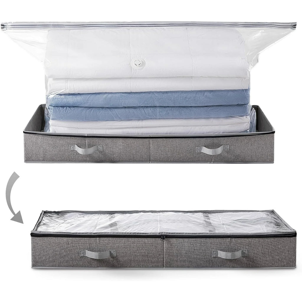 Under Bed Vacuum Seal Storage Bags, White, Large Capacity, 41 x 17.7 x 6 F755673