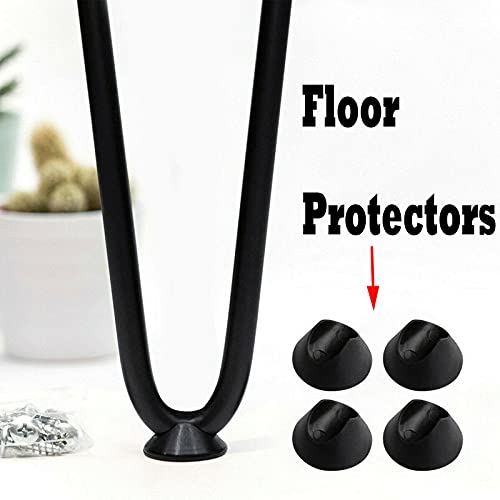 Black 2-Rod Metal Table Legs S344
