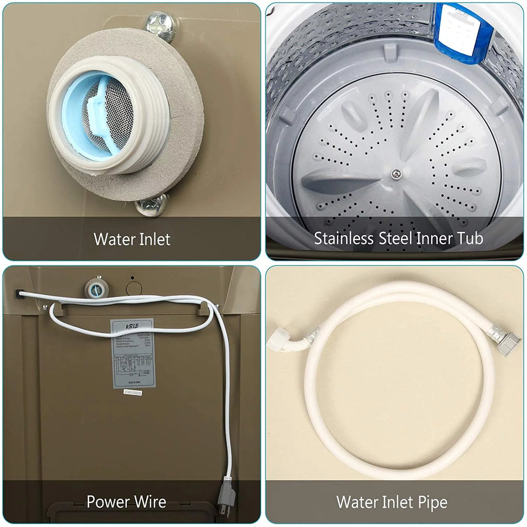 15.6 lbs Portable Compact Washing Machine with Drain Pump D34052