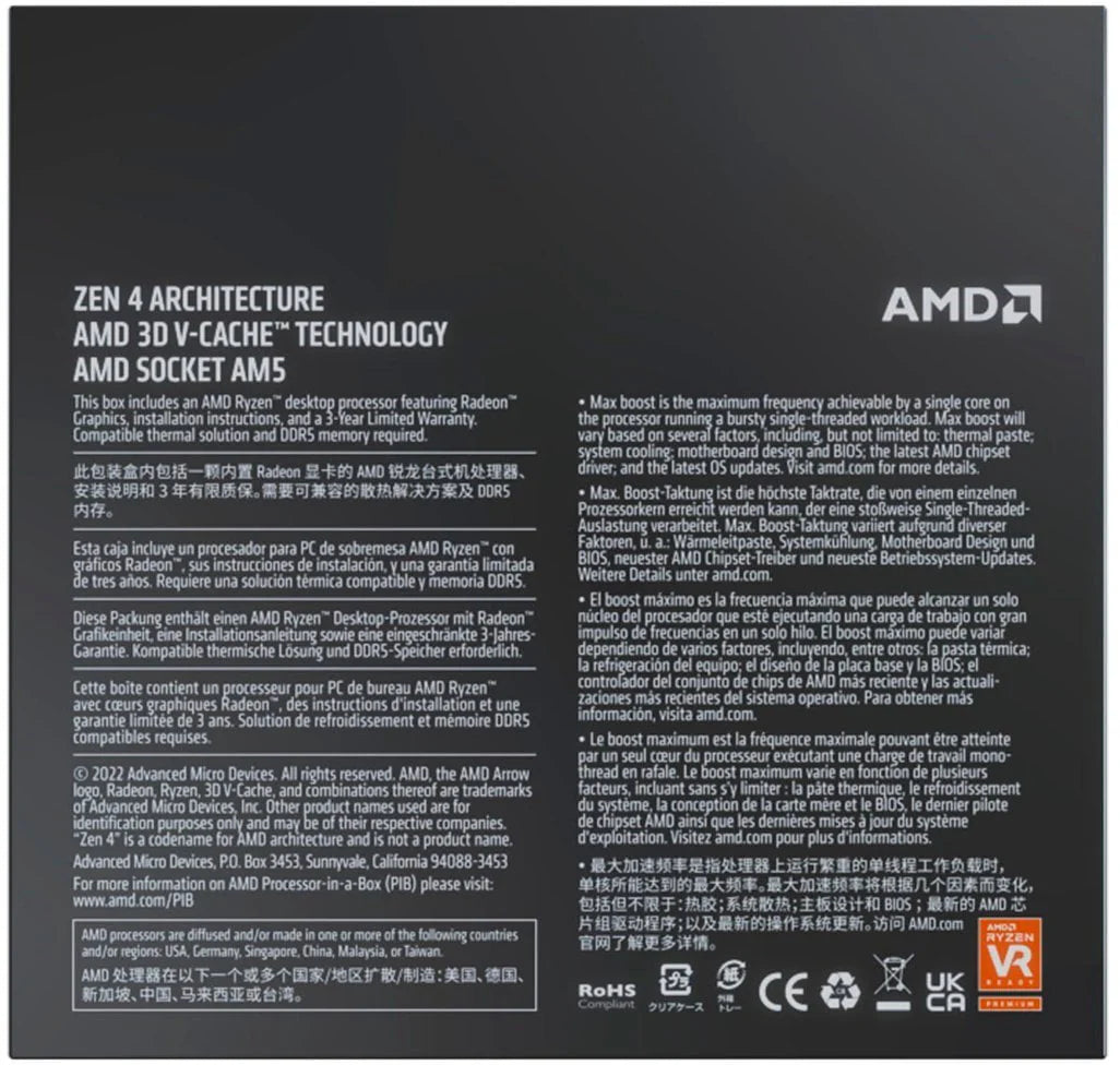 Ryzen 7 7800X3D 8-Core Socket AM5 Desktop Processor L7785