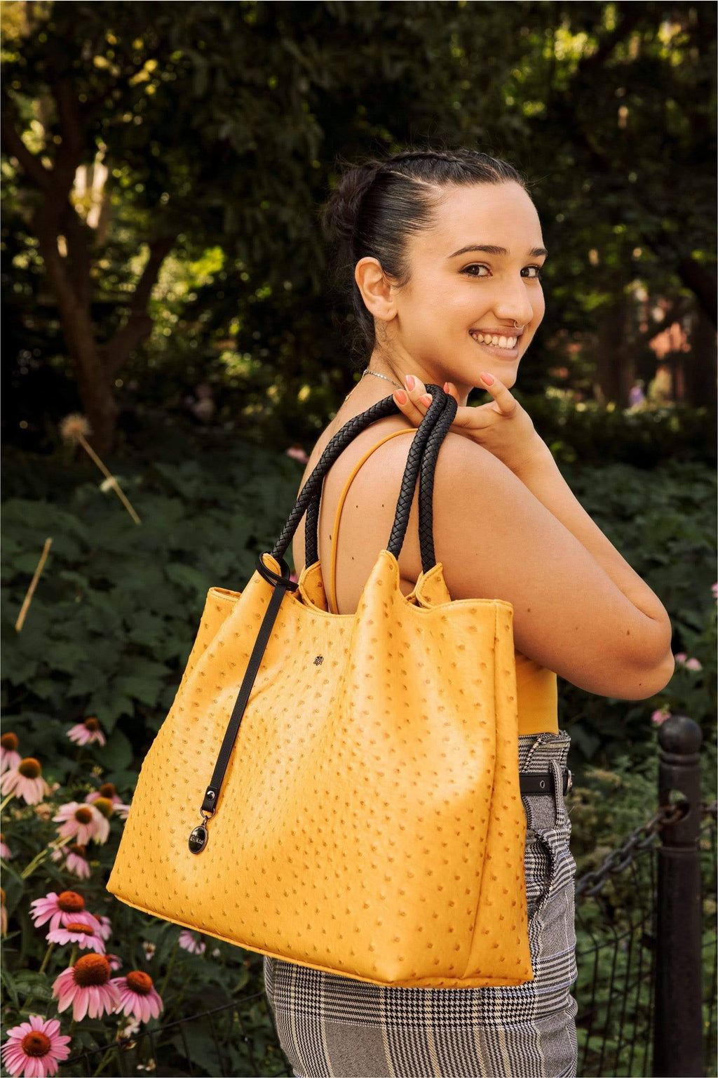 Lavender Vegan Leather Tote Bag E201