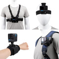 Quick Release Head Strap Mount + Chest Mount Harness + Backpack Clip Holder + 360° Rotating Wrist Strap R416