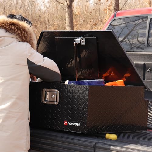 Black Aluminum Trailer Tongue Tool Box with Lock C4226